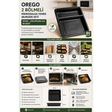 Niceplast Orego 2 Bölmeli Mikrodalga Yemek (Burger) Seti Siyah 235X194X50 80 Adet