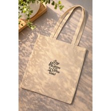 Shu Coffee Rise & Shine It's Coffee Time Tote Bag – Bez Omuz Çantası Kahve Temalı