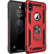 TeknoKapsül Iphone Xs Kılıf Sofya Yüzüklü Silikon Kapak - Kırmızı