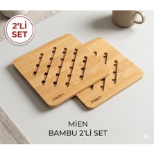MİEN 2 Li  Bambu Nihale Tencere ve Çaydanlık Altlığı