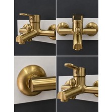 Yedi Yapı Banyo Bataryası Duş Bataryası Mat Gold
