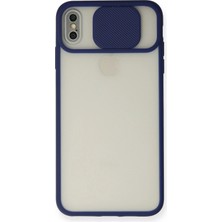 TeknoKapsül Iphone Xs Kılıf Palm Buzlu Kamera Sürgülü Silikon - Lacivert
