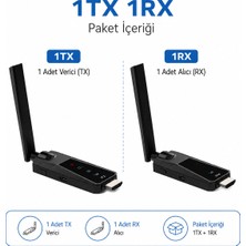 CoverZone Kablosuz HDMI Verici ve Alıcı Seti Tx Rx 1080P 60Hz Wireless Görüntü Aktarıcı Plug & Play HDMI Transmitter Receiver Kit Tv Monitör Projektör Sunum ve Toplantı Kullanımı Için (1tx 1rx) ZR1286