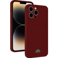 TeknoKapsül Iphone 15 Kılıf Kelvin Kartvizitli Silikon - Bordo
