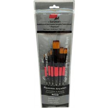 Stilo Art ( Set 1 ) Düz -Kesik ve Yuvarlak Uç Fırça Seti ( 6'lı Set)