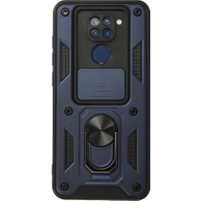 Eco Port Xiaomi Redmi Note 9 Kılıf Pars Lens Yüzüklü Silikon - Lacivert
