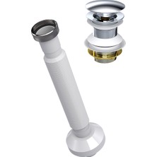 Suera Magic Pipe Körüklü Gider Borusu + Qualis Pop-Up Set (Zamak - Taşma Deliksiz)