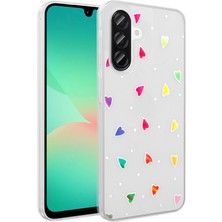Cepustik Telefon Aksesuarları Galaxy A56 Kılıf Şeffaf Figürlü Folk Sert Kılıf Kalp