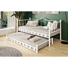 Vivense Argimo Kamelya Yavrulu Daybed Sedir Karyola, Beyaz, 90X190