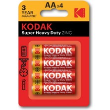 TeknoKapsül Kodak 4 Adet Çinko Karbon Blister Kalem Pil