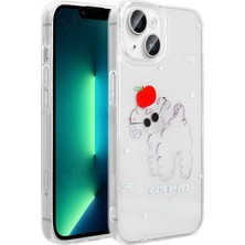 Cepustik Telefon Aksesuarları iPhone 14 Kılıf Şeffaf Figürlü Folk Sert Kılıf Sevimli Köpek