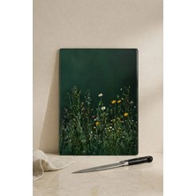 Khakma Greenfield Cam Kesme Tahtası – 25X35 cm | Doğal Çiçek Desenli Temperli Cam Kesme Tahtası