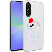 Cepustik Telefon Aksesuarları Galaxy A36 Kılıf Şeffaf Figürlü Folk Sert Kılıf Sevimli Köpek