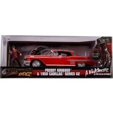 Jada Toys 1:24 Freddy Krueger 1958 Cadillac Series 62 Diecast  Model Araba ve Freddy Krueger Figürü