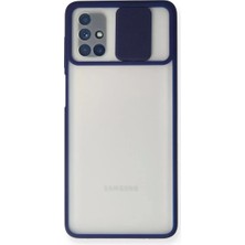 TeknoKapsül Galaxy M51 Kılıf Palm Buzlu Kamera Sürgülü Silikon - Lacivert