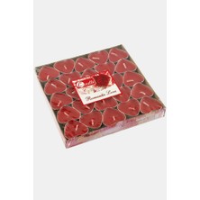 Zero Land Semeglbl 50 Adet Kalp Tealight Mum-Kırmızı