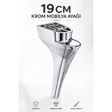 Nzb Krom Mobilya Ayağı 19 cm 1 Adet Dekoratif Koltuk Kanepe Sehpa Ayağı Modern Tasarım