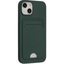 TeknoKapsül Iphone 14 Kılıf Kelvin Kartvizitli Silikon - Koyu Yeşil
