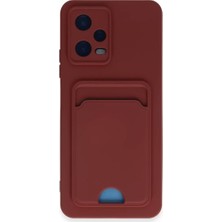 TeknoKapsül Poco X5 5g Kılıf Kelvin Kartvizitli Silikon - Bordo