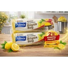TeknoKapsül Polmix Limon Kokulu Büzgülü Büyük Boy Torbası 65X70 cm 10'lu 2 Paket Dayanıklı Sızdırmaz Po