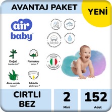 Air Baby Avantaj Paket Mini Bebek Bezi 2 Numara 152 Adet (2 Paket) 3-6kg