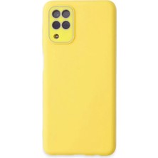 TeknoKapsül Galaxy A22 Kılıf Lansman Glass Kapak - Sarı
