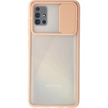TeknoKapsül Galaxy A71 Kılıf Palm Buzlu Kamera Sürgülü Silikon - Pembe