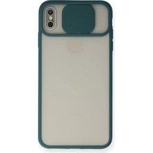 TeknoKapsül Iphone x Kılıf Palm Buzlu Kamera Sürgülü Silikon - Yeşil
