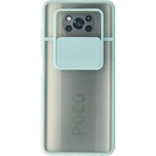 TeknoKapsül Pocophone X3 Kılıf Palm Buzlu Kamera Sürgülü Silikon - Turkuaz