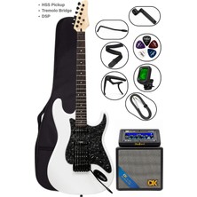 Torres STD-20WHP Elektro Gitar Seti Dsp Efektli 25W Bluetooth Amfili Full Paket Beyaz