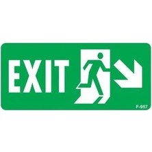 TeknoKapsül Exit Sağ Aşağı Uyarı Levhası 17,5X25 KOD:957