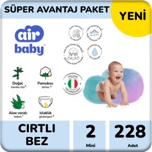 Air Baby Süper Avantaj Paket Mini Bebek Bezi 2 Numara 228 Adet (3 Paket) 3-6kg