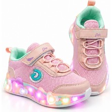 D-Mar LED Işıklı Çocuk Sneaker Kalpli ve Futbol Temalı Taban Günlük Spor Ayakkabı