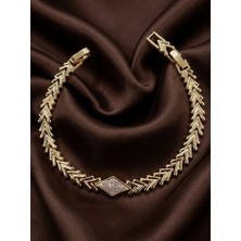 Zarene Silver Xuping Baklava Desen Bileklik 14K Gold