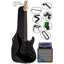 Torres STD-20BKP Elektro Gitar Seti Dsp Efektli 25W Bluetooth Amfili Full Paket Siyah