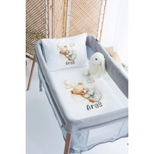 Lilabio %100 Pamuk Saten Isme Özel 70X120 Park Yatak Nevresim Seti Sevimli Ayıcık