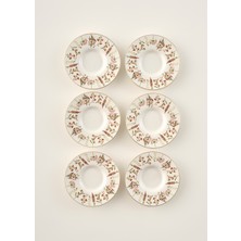 Bella Maison Flores Porselen 6'lı Çay Tabağı Seti (12 Cm)