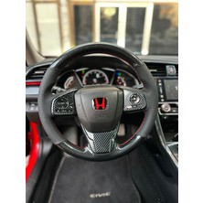 Stilix Garage Honda Civic Fc5 Araca Özel Direksiyon Kılıfı A+ Plus (5d Kristal Karbon Nokta)