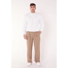 Braccas Erkek Pileli Dökümlü Geniş Paça Vizon Baggy Pantolon
