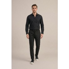 Braccas Erkek Siyah Slim Fit Lastikli Bel Bağcıklı Jogger Pantolon