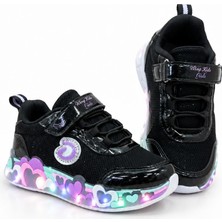 D-Mar LED Işıklı Çocuk Sneaker Kalpli ve Futbol Temalı Taban Günlük Spor Ayakkabı