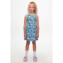 Lovetti Kız Çocuk Spring Branch Desen Kolsuz Elbise