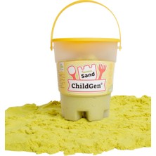 ChildGen Kinetik Kum 500 Gram Sarı Kova Eğlenceli Aktivite ve El Becerisi Geliştirici