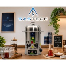 Sastech 80 Bardak Elektrikli Çay Makinesi — Gizli Rezistans — 304 Kalite Paslanmaz Çelik