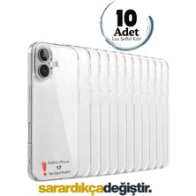 Evax 10 Adet iPhone 17 Uyumlu Lüx Serisi Yumuşak Esnek Şeffaf Silikon Kılıf (Sarardıkça Değiştir)