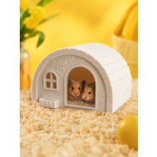 Tilekey Seramik 3D Baskı Hamster Evi – Şık Beyaz Tasarım Kemirgen Yuvası | Çıkarılabilir Tabanlı Hamster Kulübesi