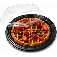 Barışkan Kapaklı Siyah Waffle Kasesi 300 Adet