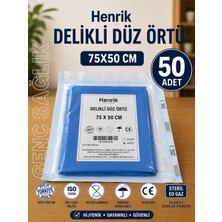Genç Sağlık Steril Delikli Düz Örtü 75×50CM 50'li