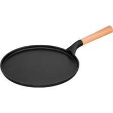 Noble Life Döküm Granit Krep Tavası 28CM Ahşap Saplı