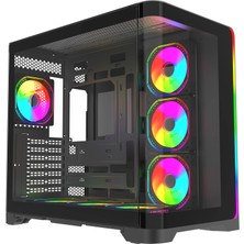 Quantum Gaming Stormforge Type-C 7x Argb Fan Full Size Atx Siyah Çelik Gövde Psu\'suz Gaming Kasa